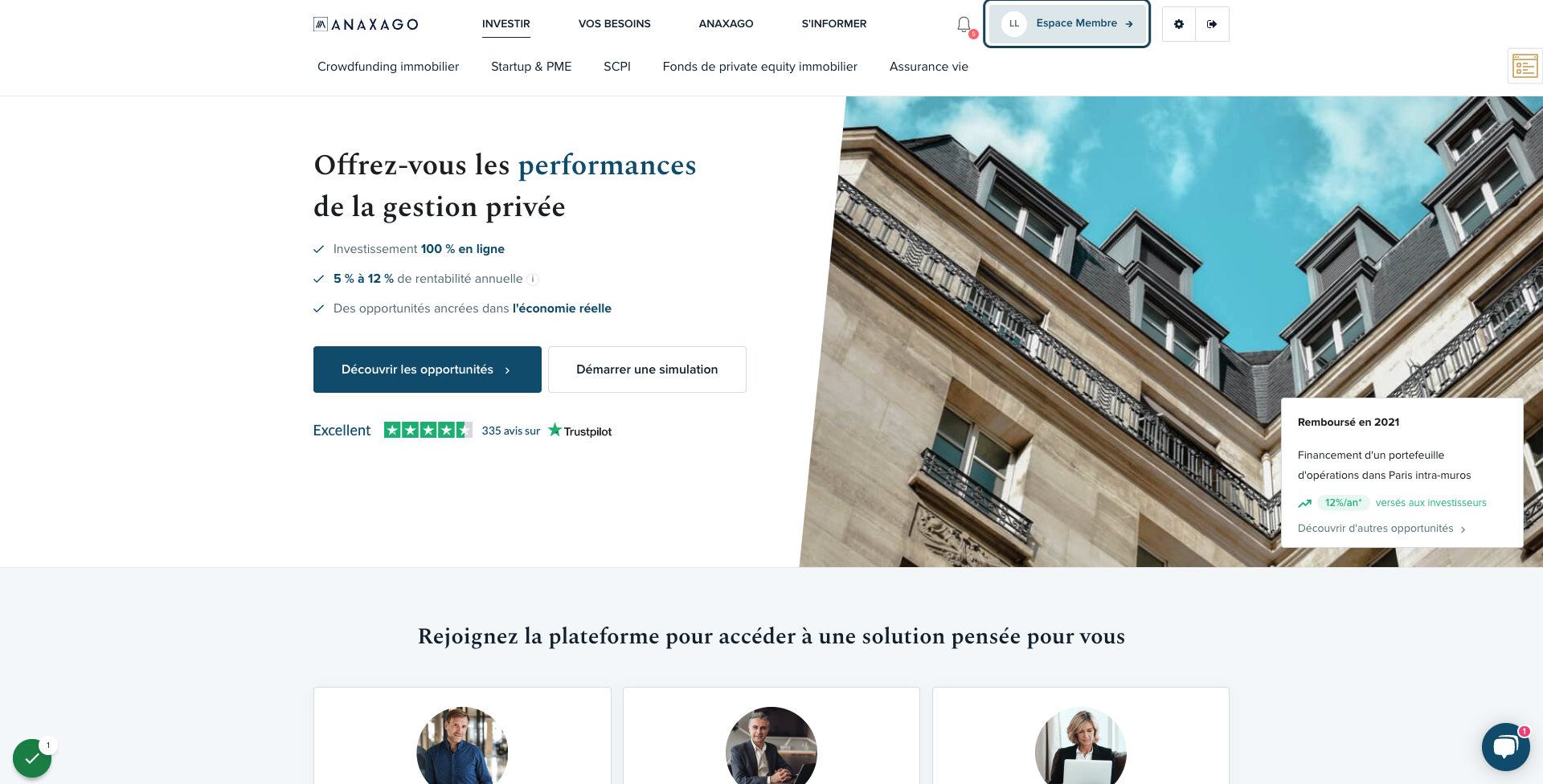 Cliquer sur "Espace Membre".