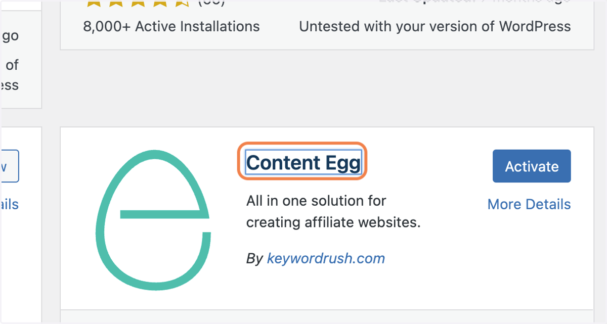 Click on Content Egg
