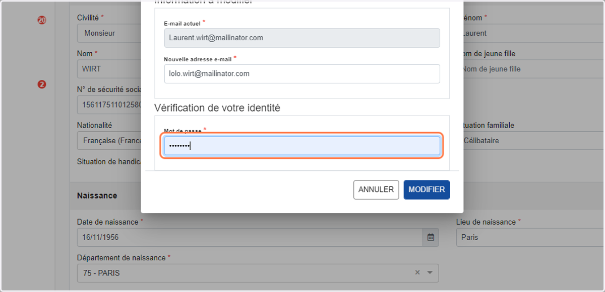Taper votre mot de passe Staff & Go