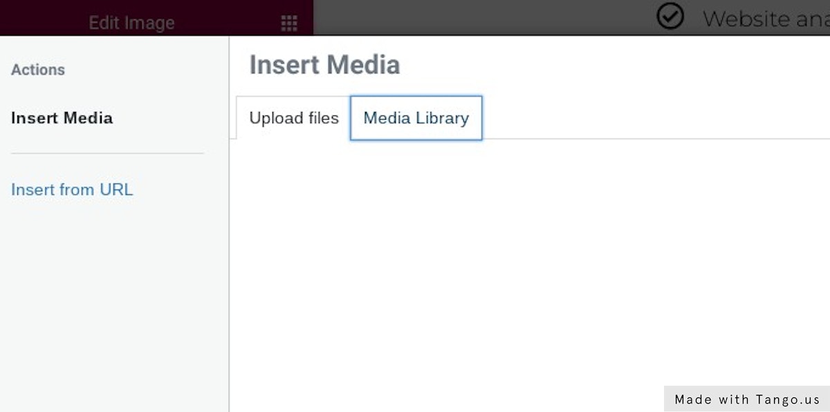 Click on Media Library (or Upload files)