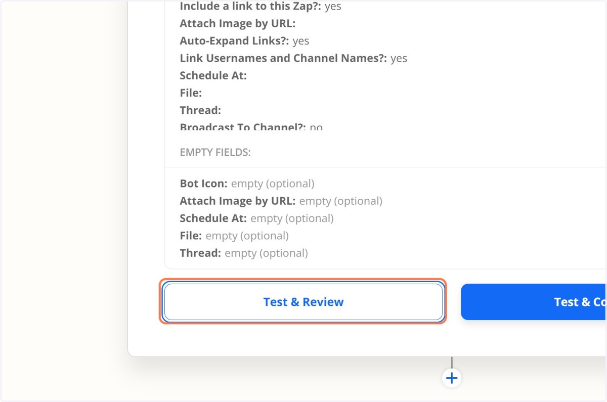 Click on Test & Review