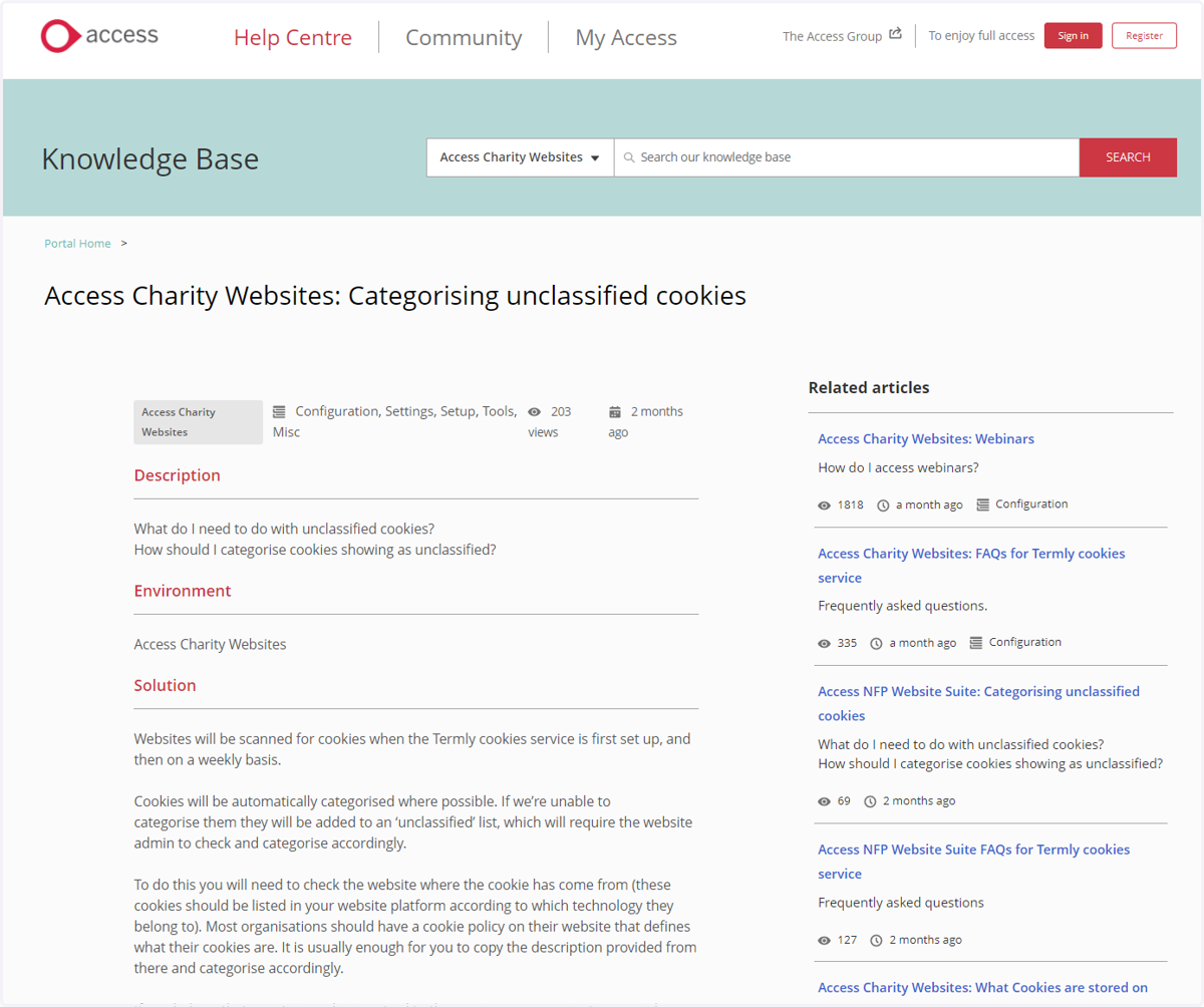 More help in our Knowledge Base