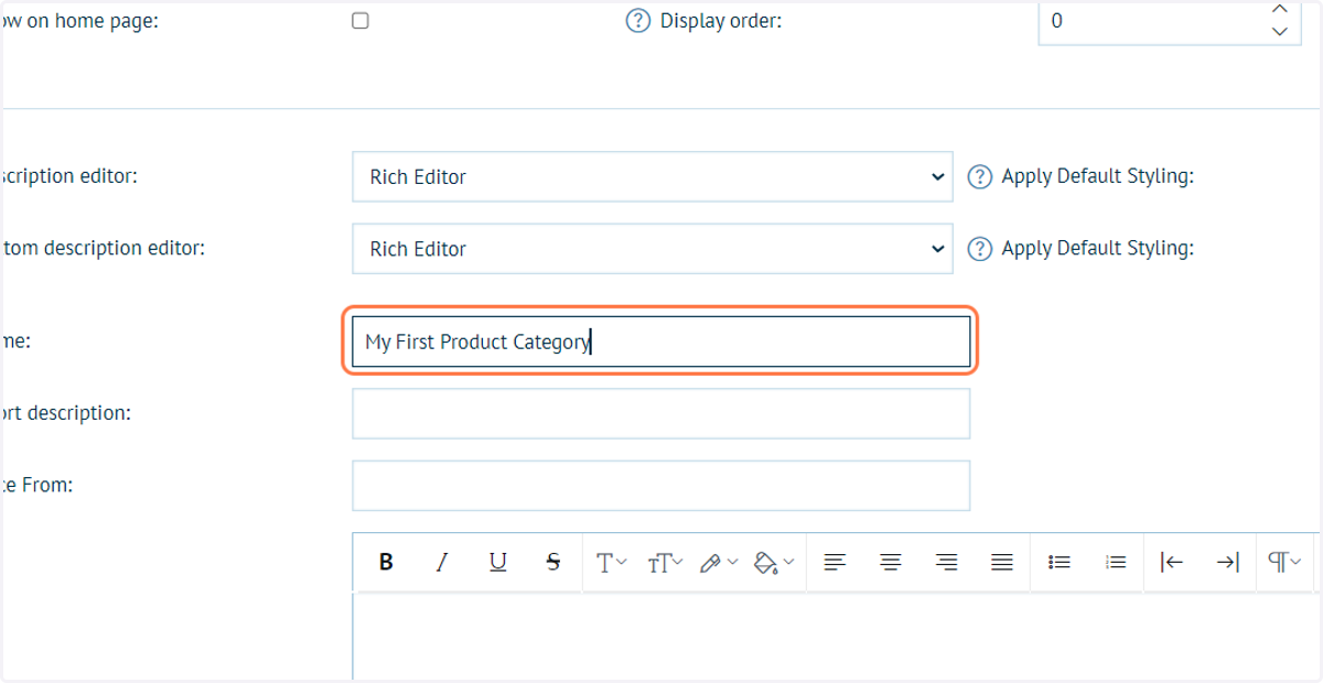 Type a category name