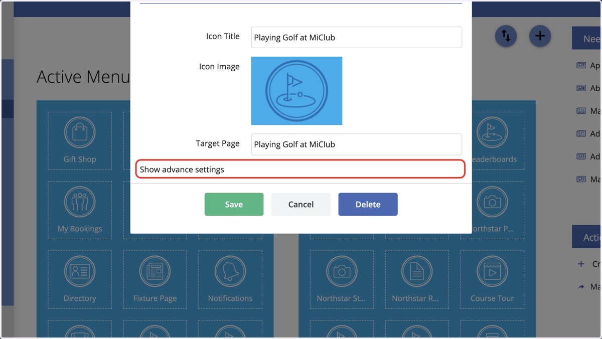 Click Show Advanced Settings