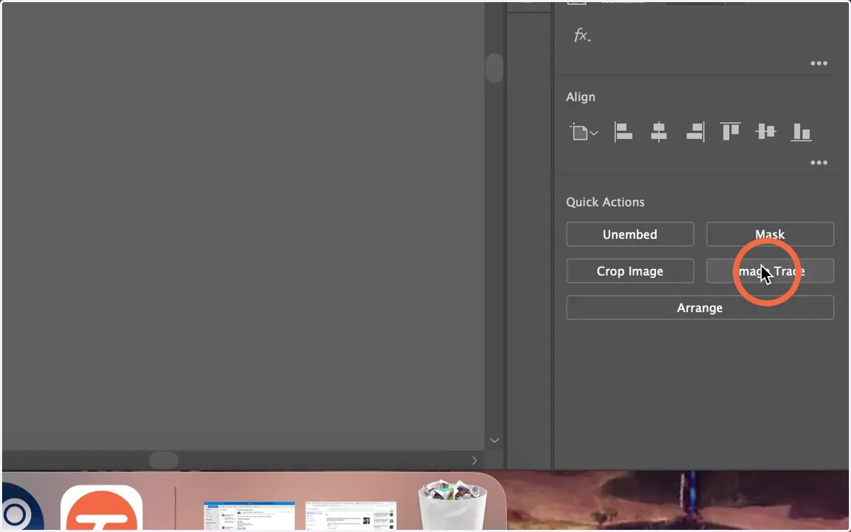 Click the 'Image Trace' button to convert your image into vector paths