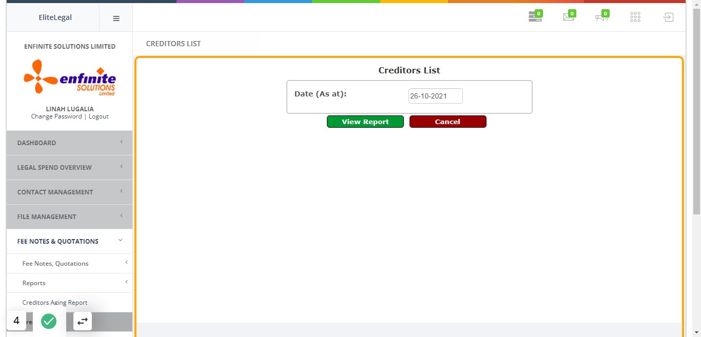Fill in the date in the pop out form as shown below