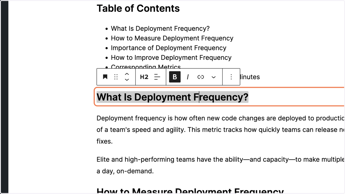 Adding Anchor Links to the Table of Contents List