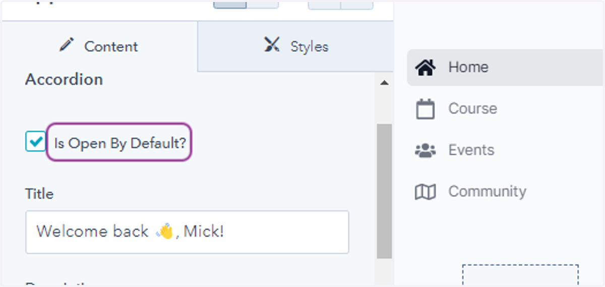 Tick Open By Default?