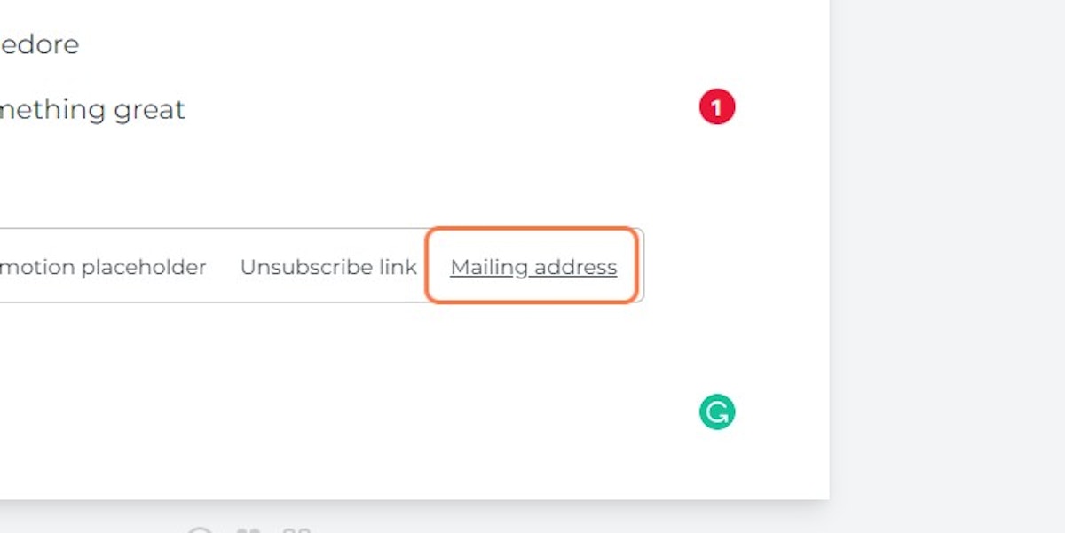 Use the (+) tool tip and Click on Mailing address