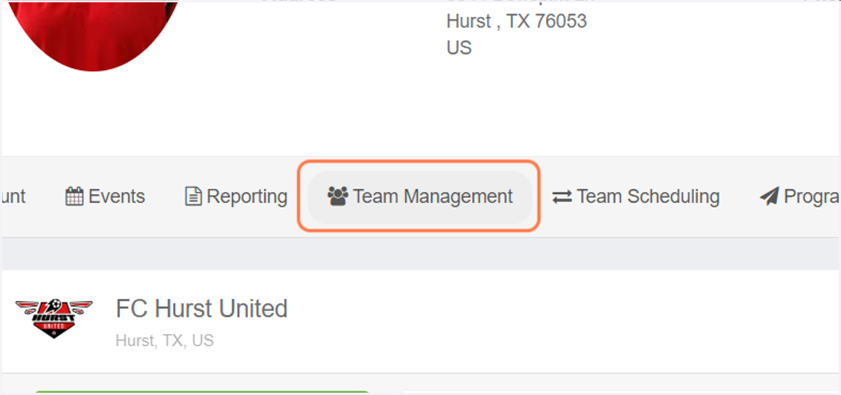 Click on Team Management