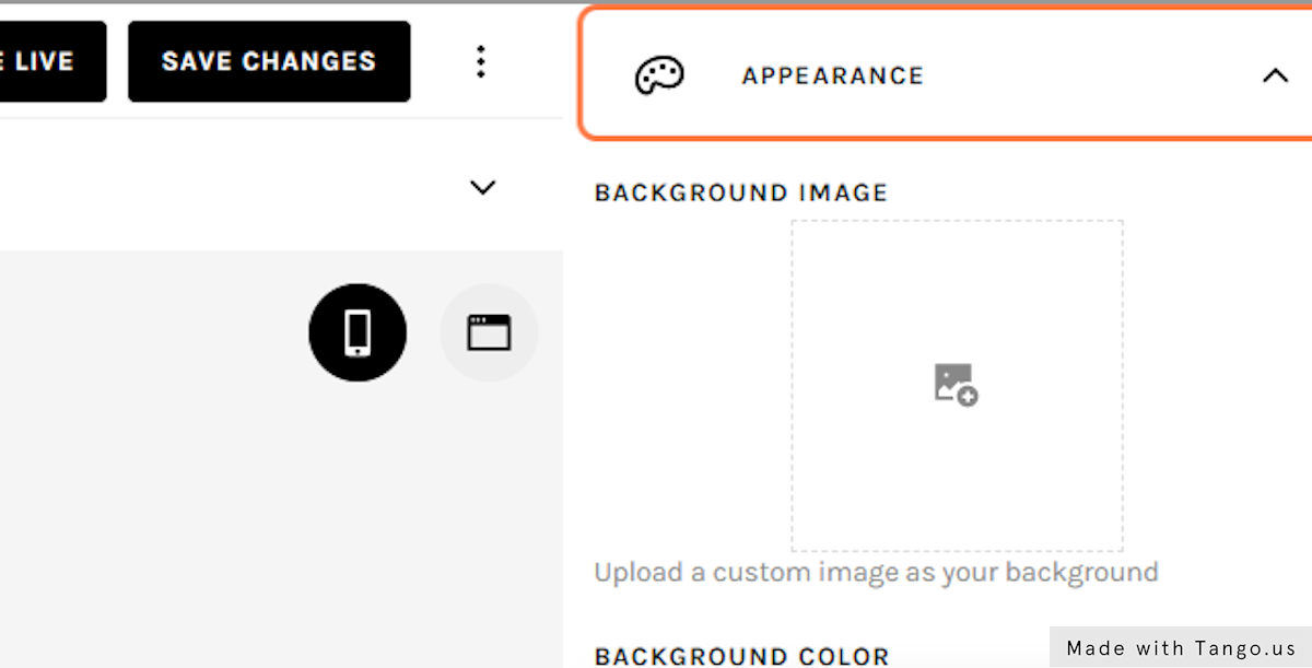 You can further customize your TodayPage by clicking on the Appearance tab