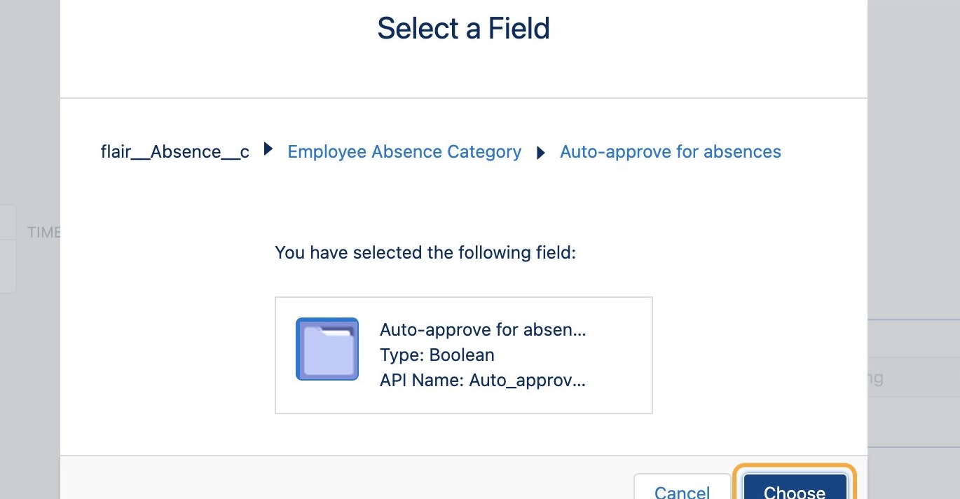 Absence→ Employee Absence Category→ Auto-approve for absences, click on Choose