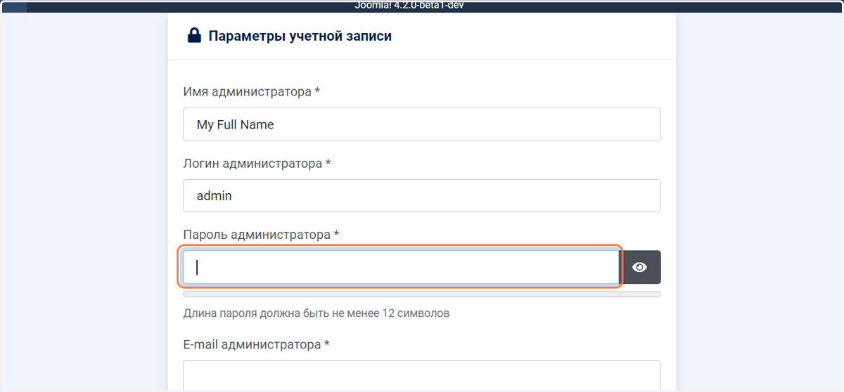 Type "admin"