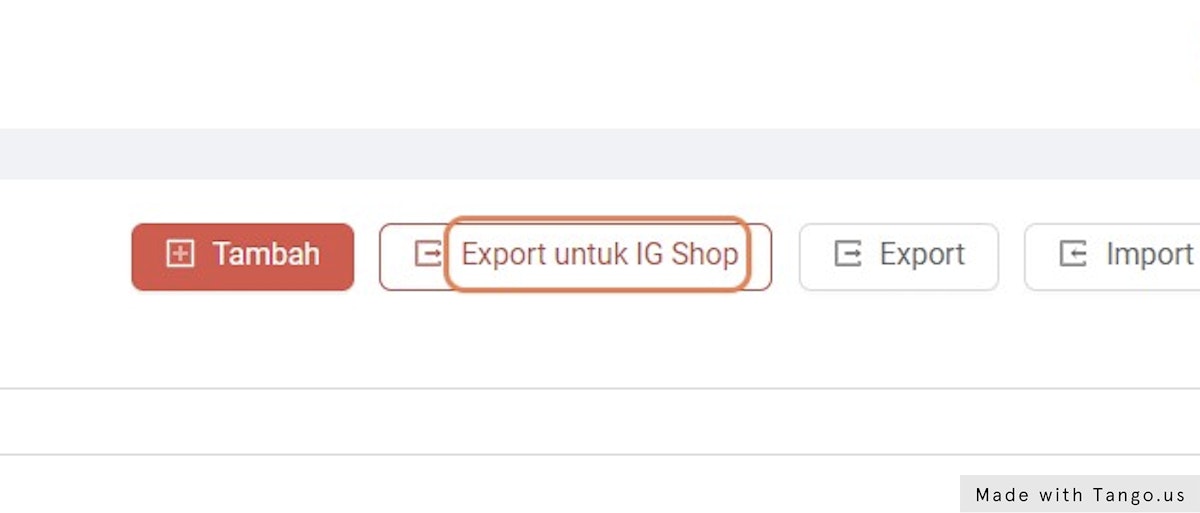 Klik "Export untuk IG Shop" dan file csv dengan format yang disesuaikan untuk IG Shop sudah berhasil terdownload