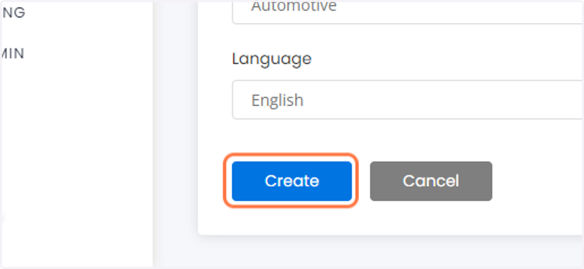 Click on Create