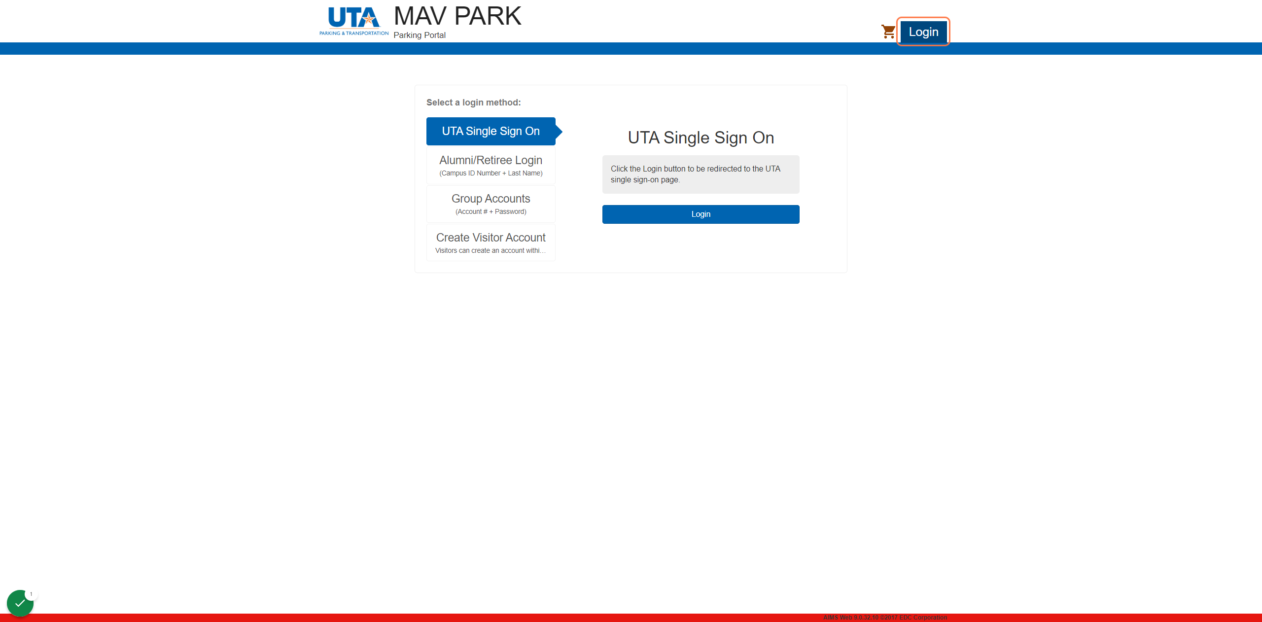 Create a Visitor Account or log in with your UTA credentials.