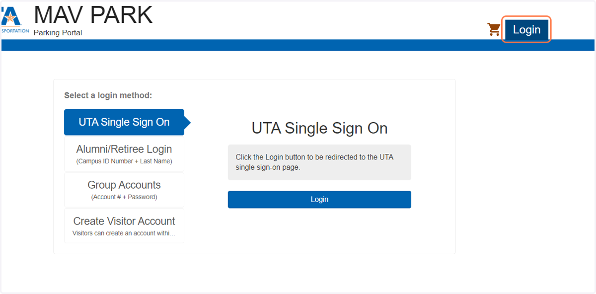 Create a Visitor Account or log in with your UTA credentials.