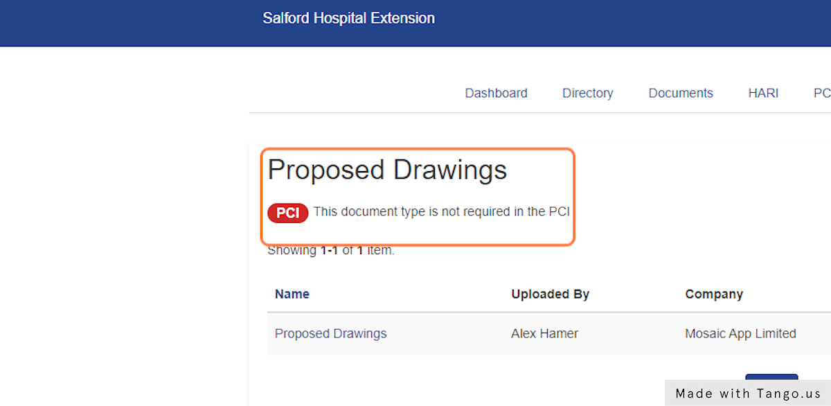 Click on Proposed Drawings…