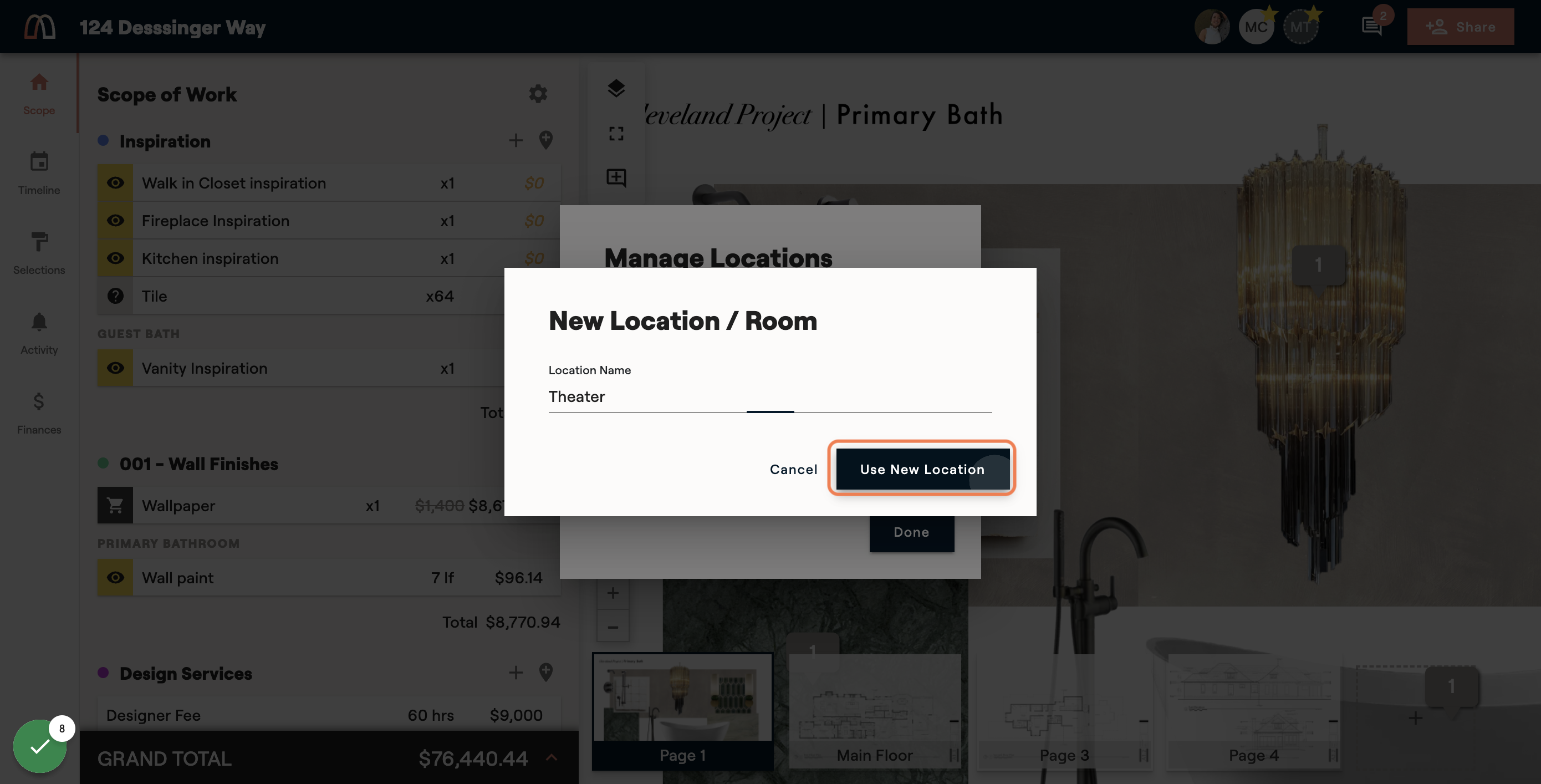 Click on USE NEW LOCATION