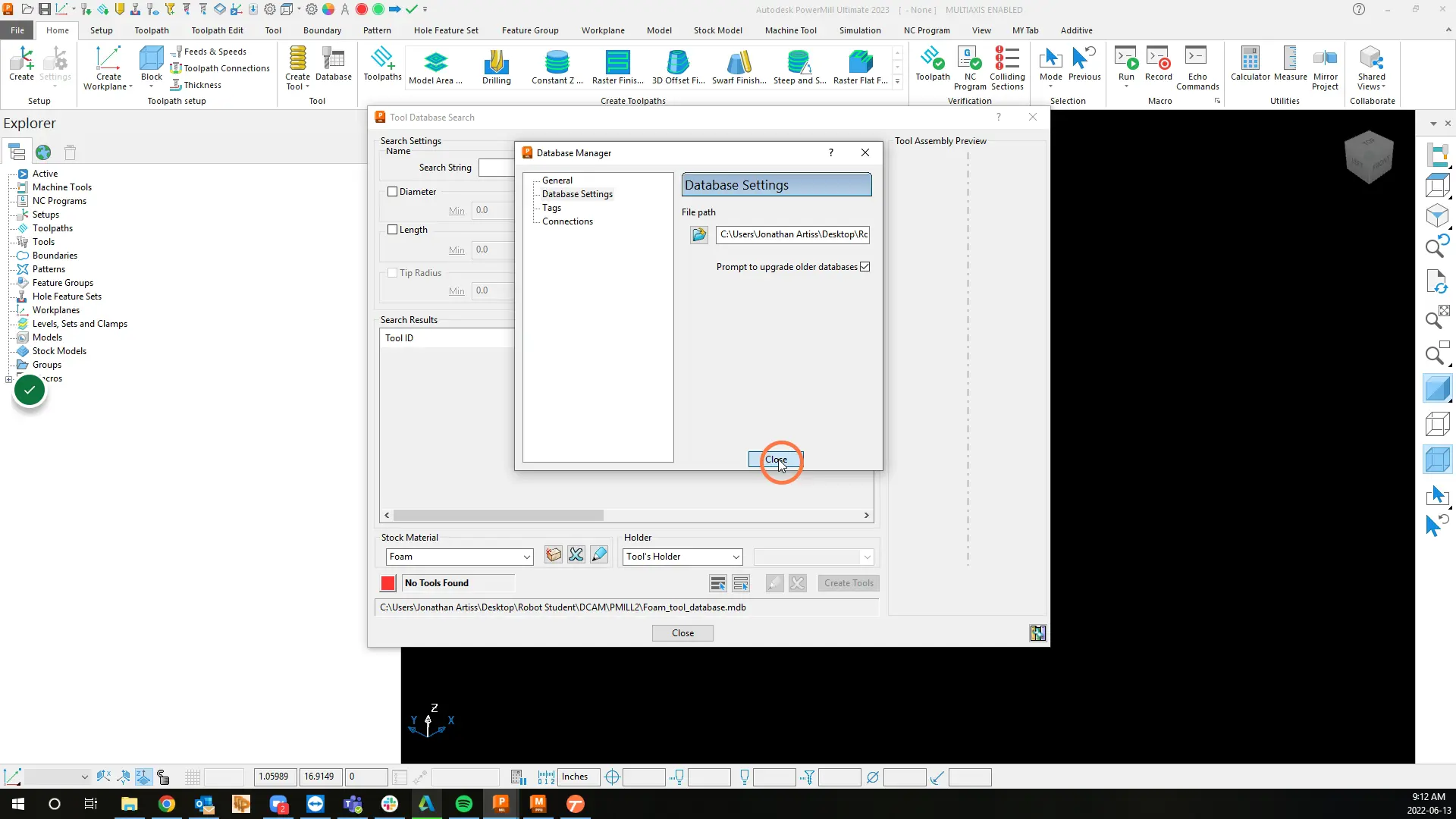 Close the database manager