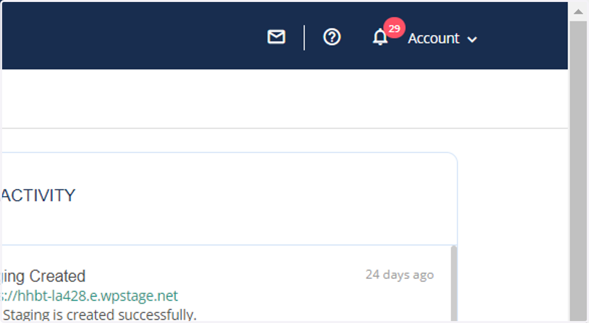 Click on Account menu