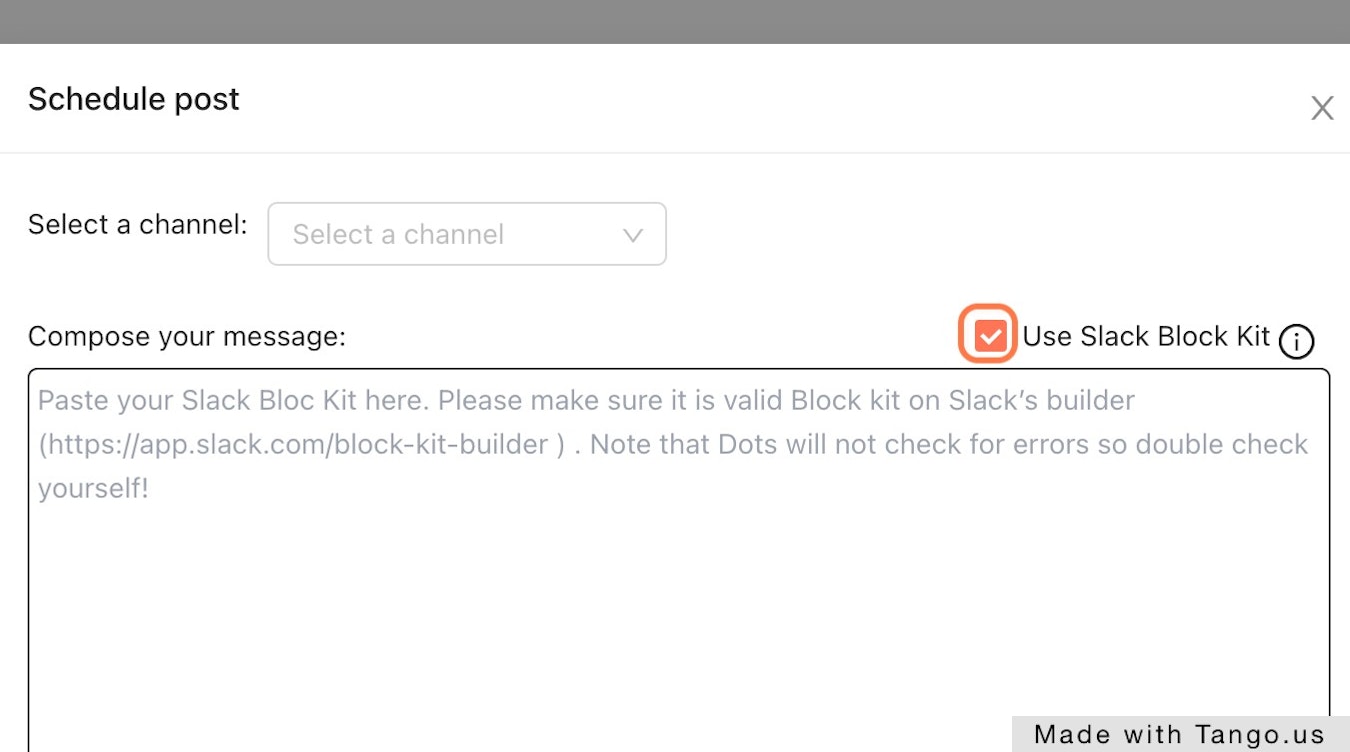 Check Use Slack Block Kit
