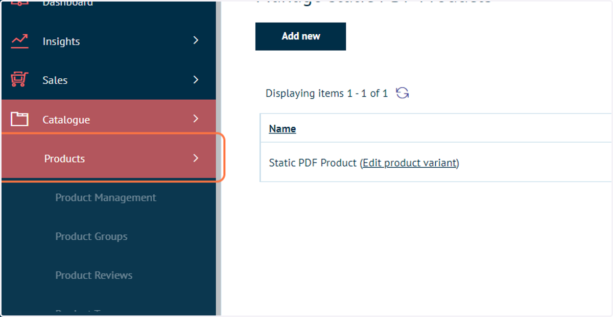 Click on Products