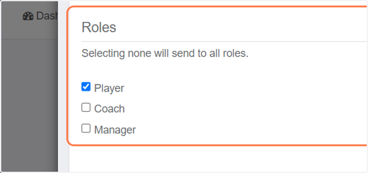 Select who you want the message to go to or leave blank for all