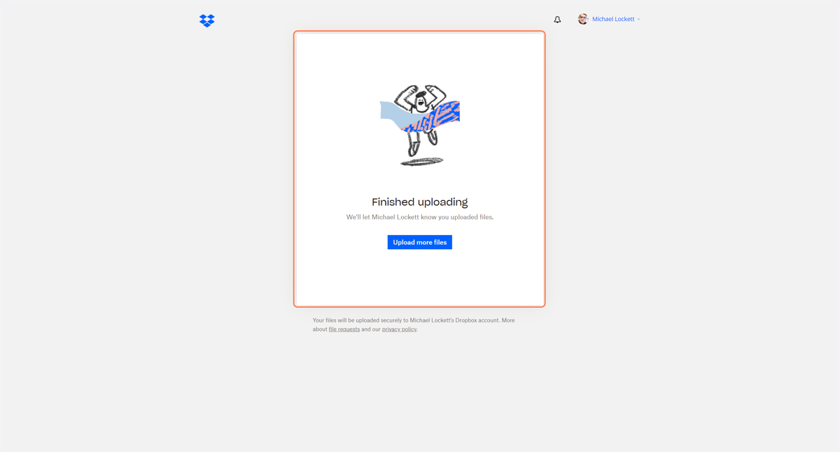 Click on Finished uploading…
