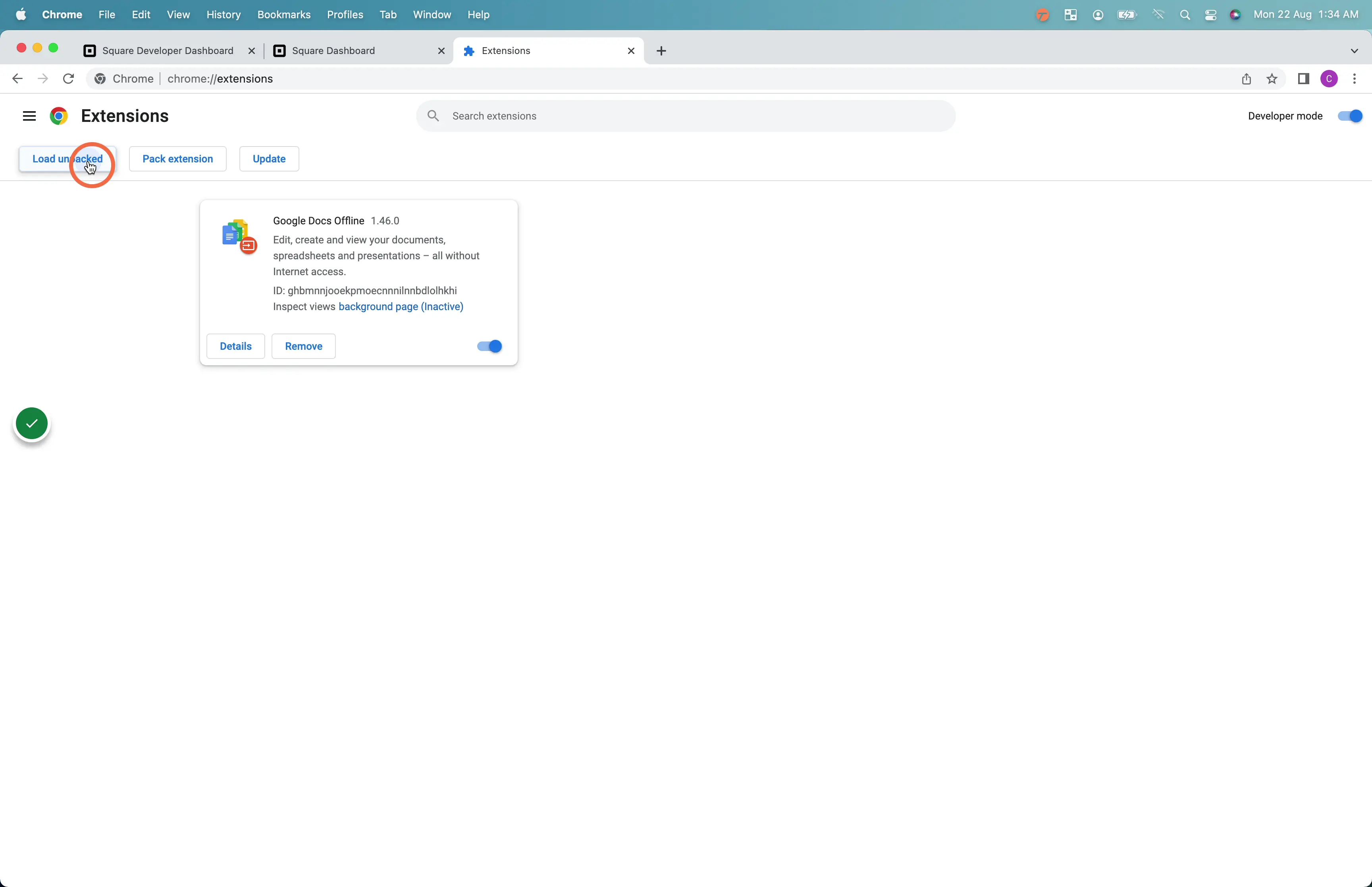 Click ‘Load unpacked’