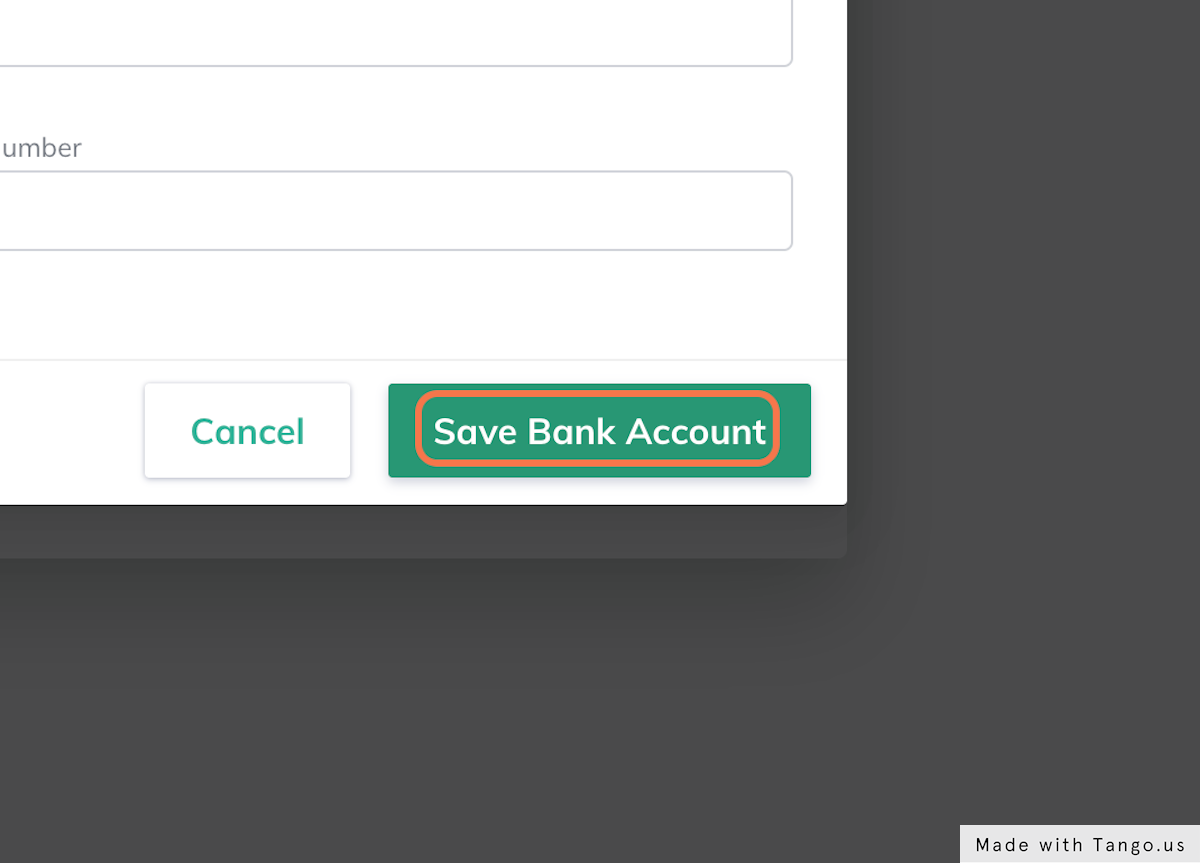 Click on Save Bank Account