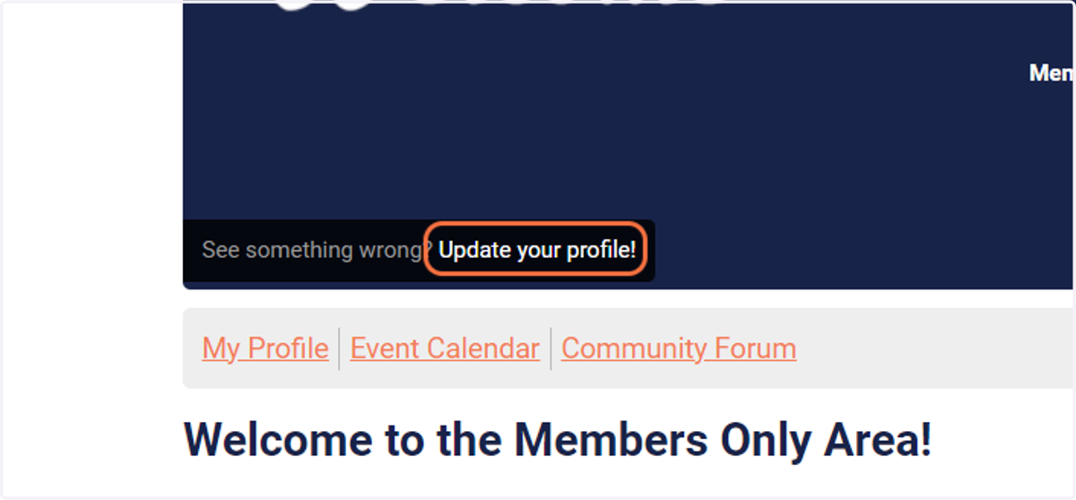 Click on Update your profile!