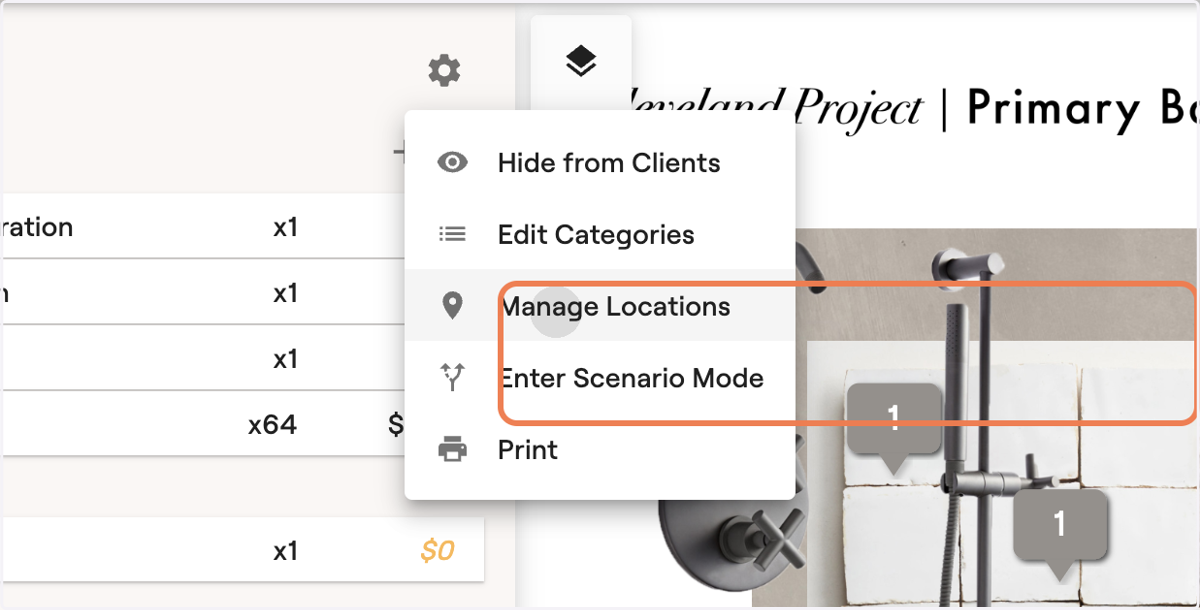 Click on MANAGE LOCATIONS