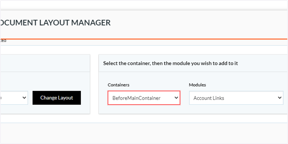 Click on BeforeMainContainer