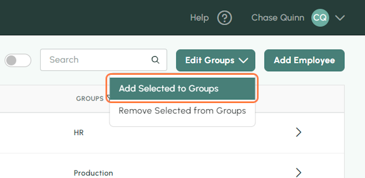 Click on Add Selected to Groups