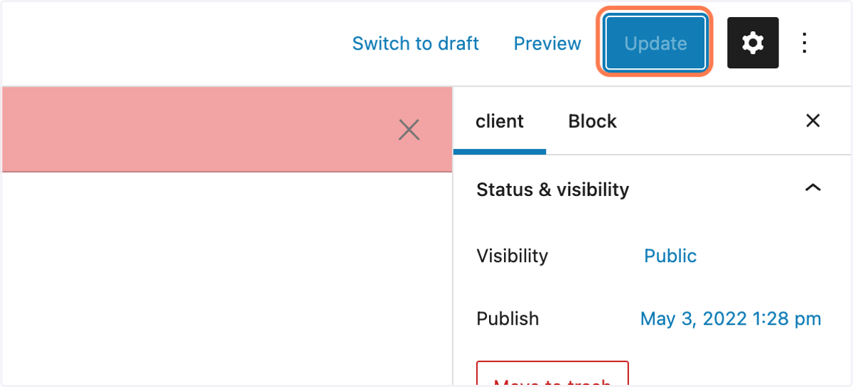 Click on Update