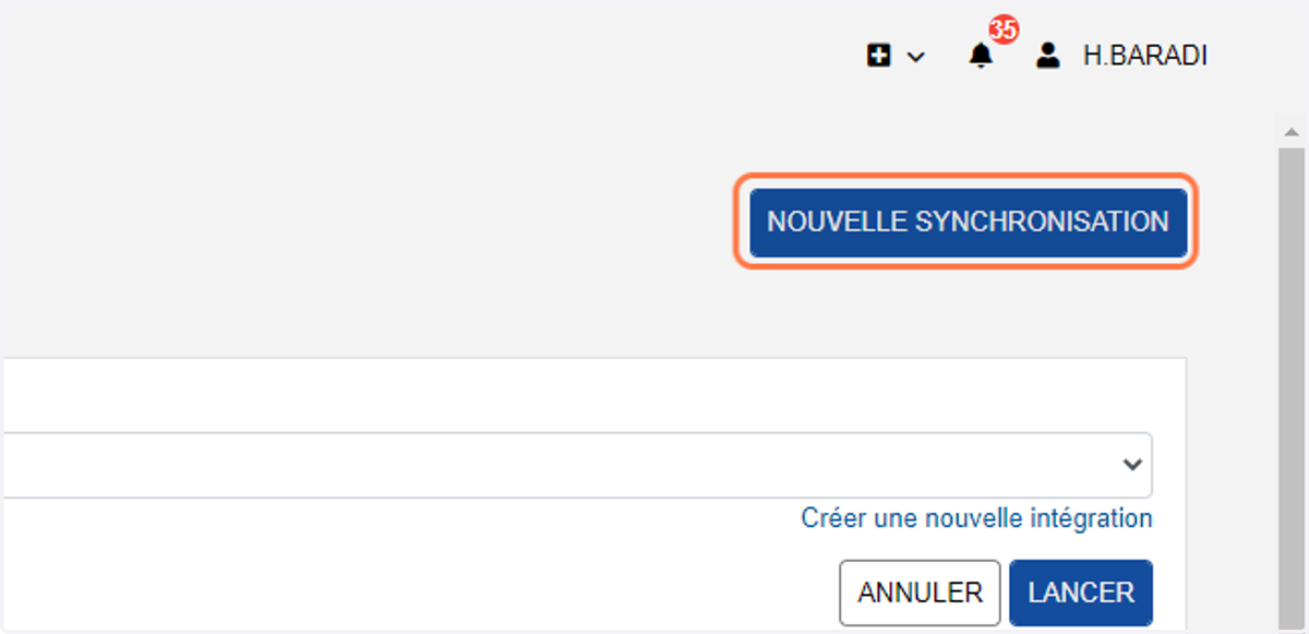 En cas d'erreur sur l'import salariés, vous pouvez corriger les erreurs (ex email) et relancer uniquement une synchronisation des salariés dans cette même page