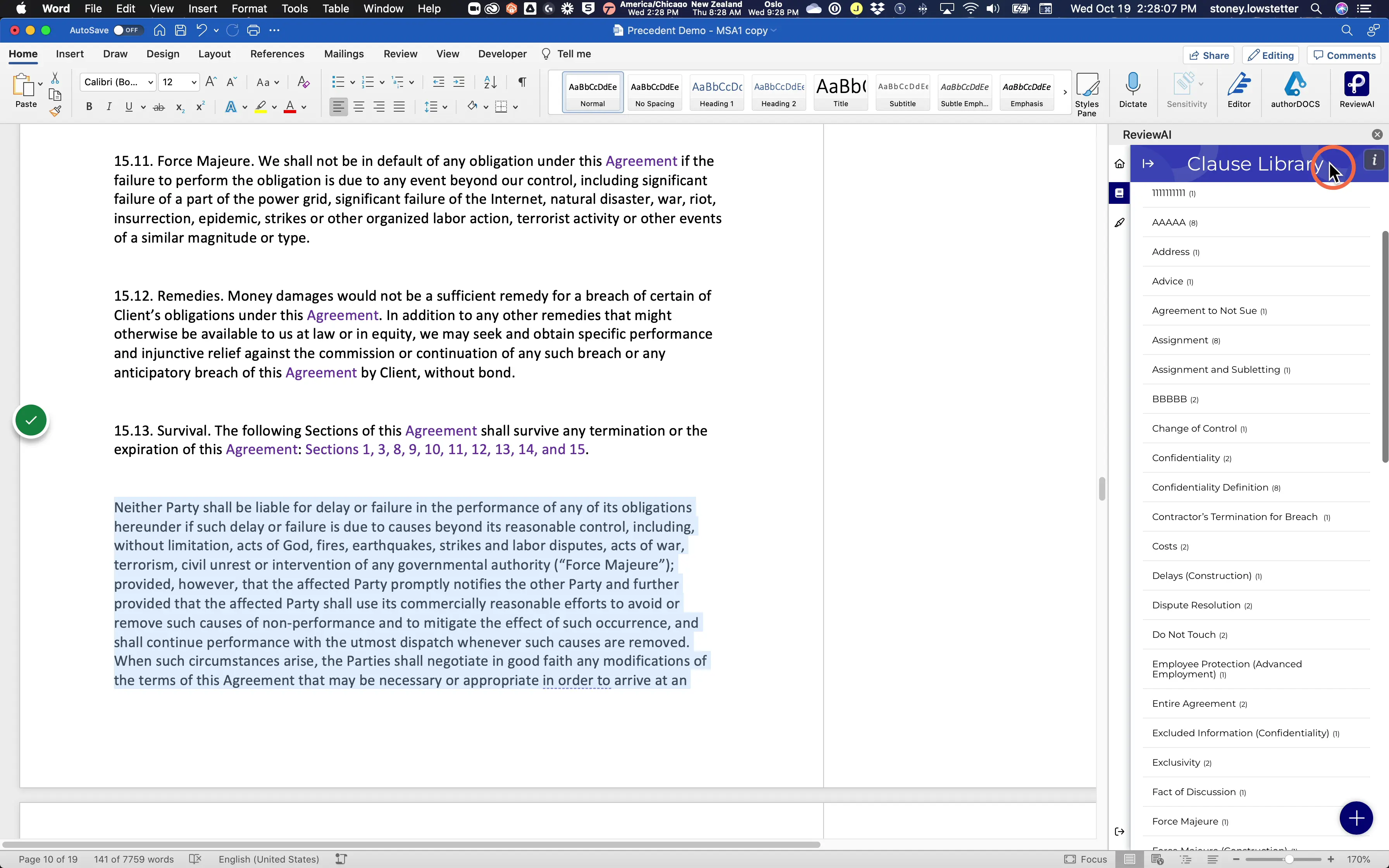 Here you find all of your organization's Standard Language