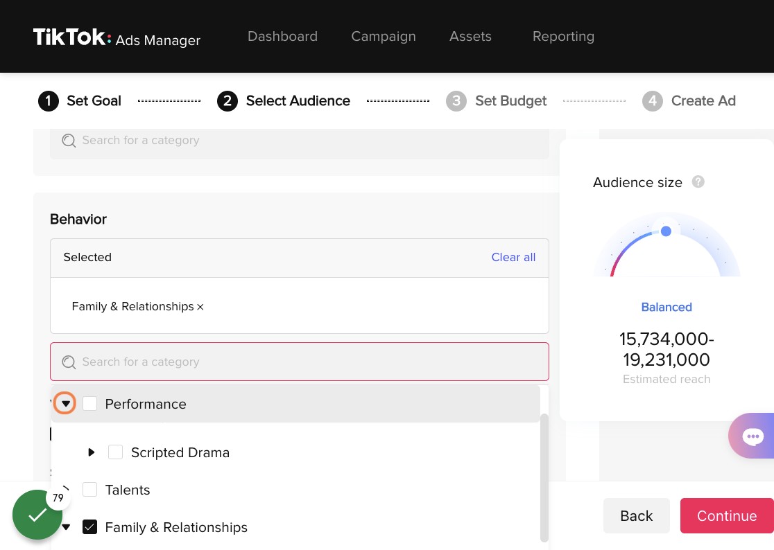 Click on Performance