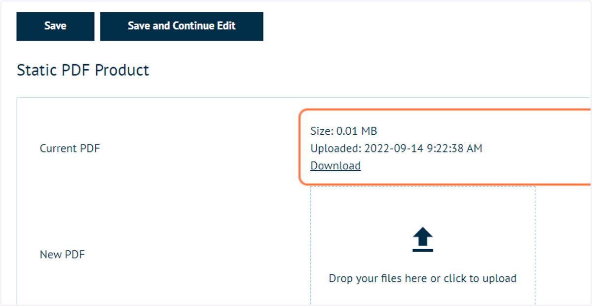 The details of your in-use PDF are shown