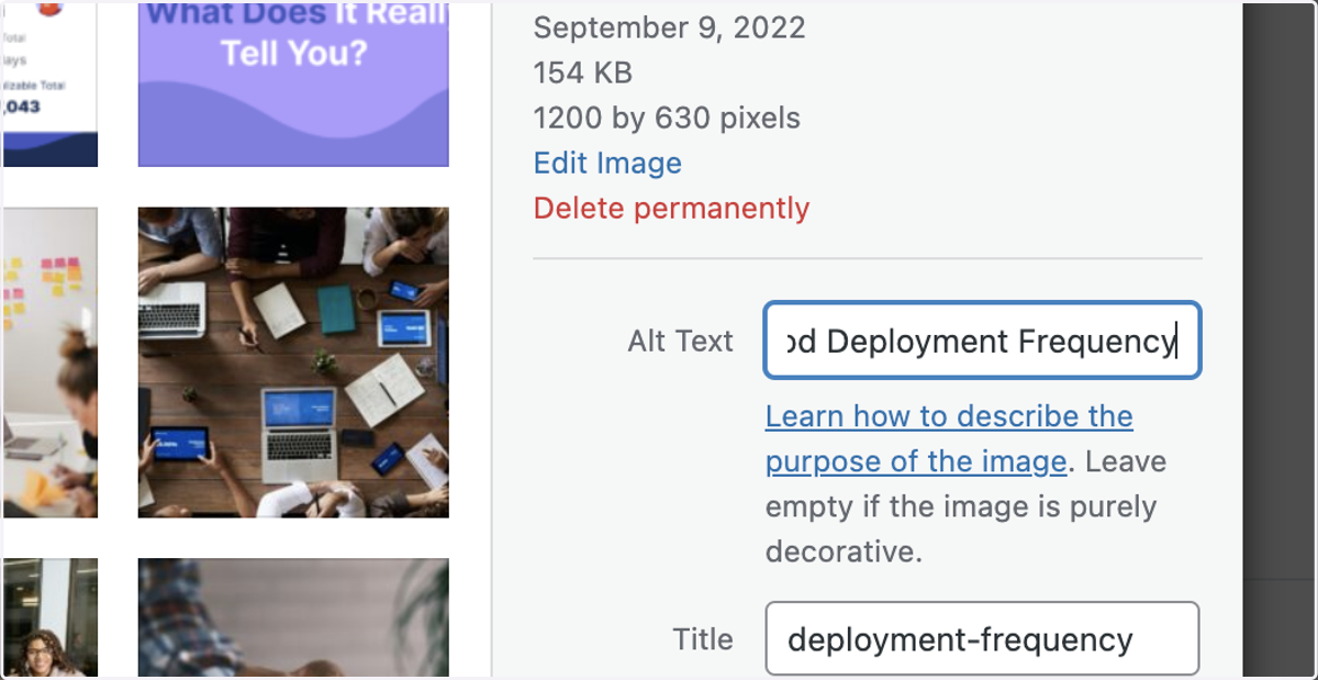 Add an Alt Text to the Image
