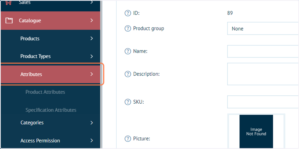 Click on Attributes