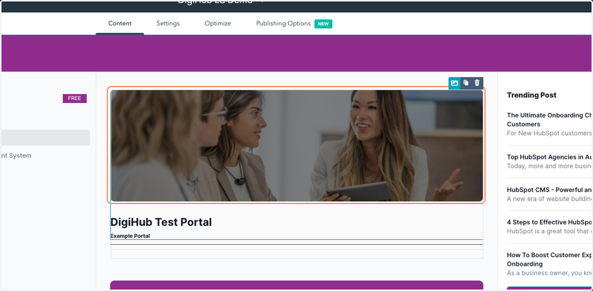 Click on the module to edit