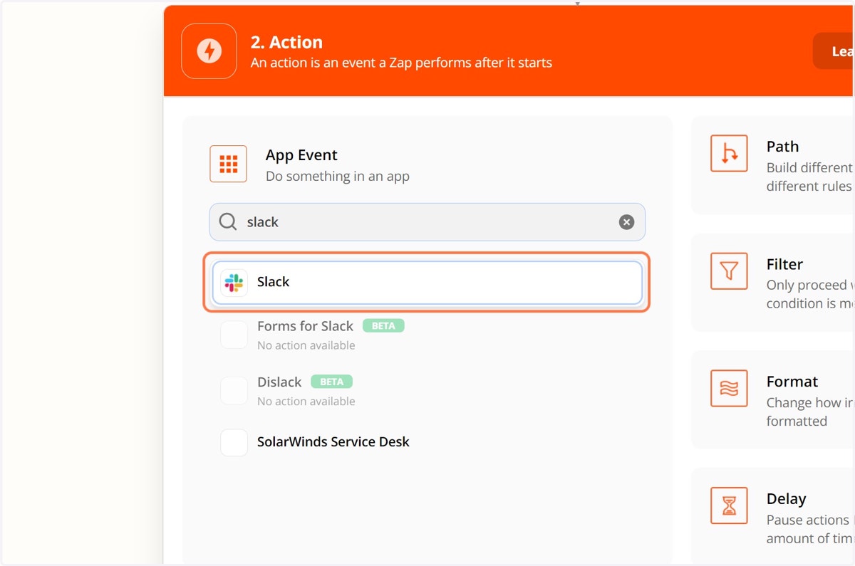 Click on Slack