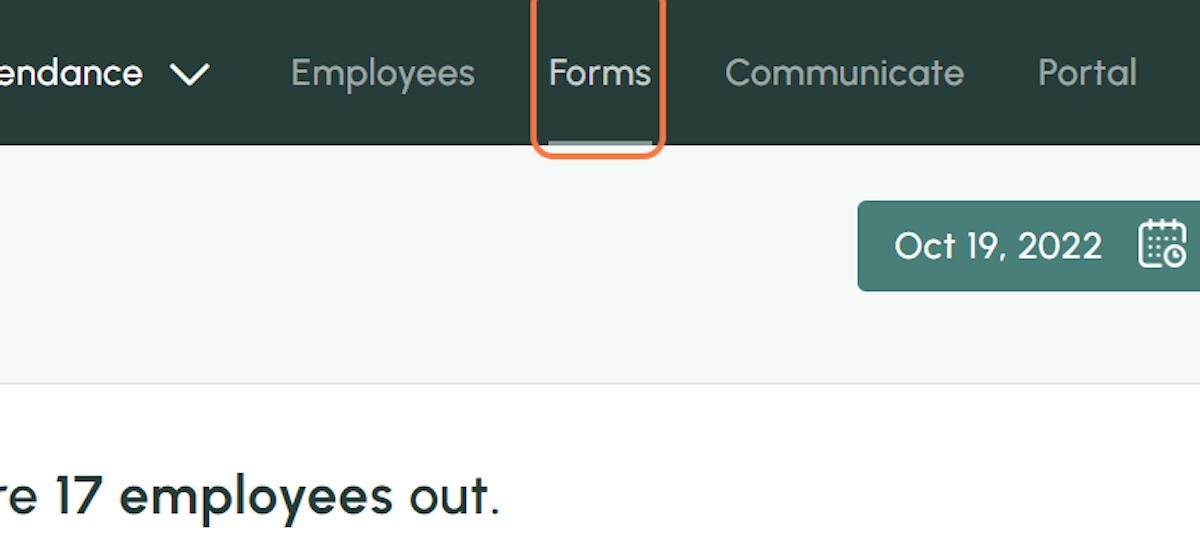 Navigate to the Forms tab