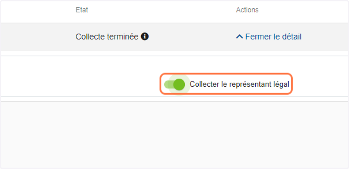 Cliquer sur "Collecter le représentant légal" s'il est bien renseigné dans Silae