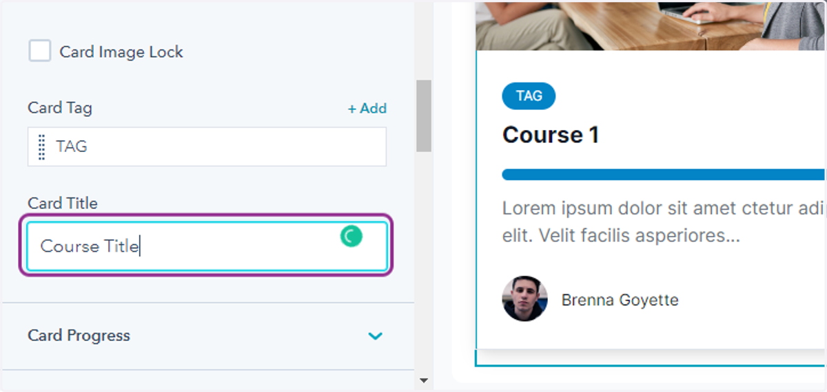 Type "Course Title"