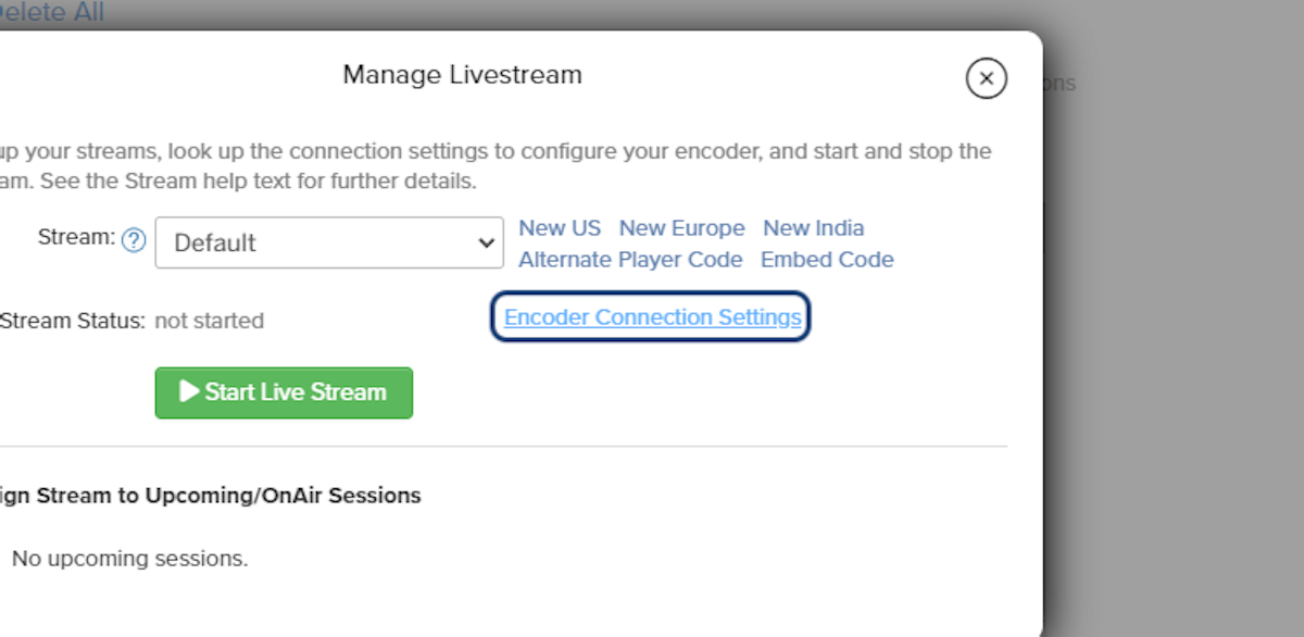 Click on Encoder Connection Settings
