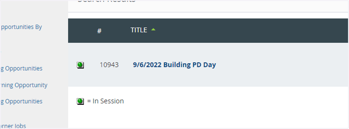 Click on the desired PD Day