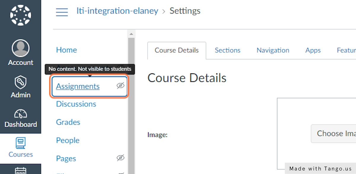 Next, navigate to the Assignments tab on the left side to begin adding content from Suitable.